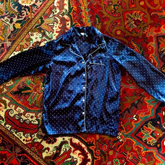 🌙 PINK Silk Pajama Top - Polka Dot - Picture 3 of 9